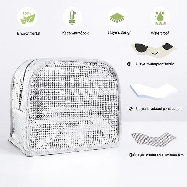 Isolerad lunchväska Tote Bag för kvinnor Bred öppen isolerad kylväska Vattentät termisk läckagesäker arrangör för utomhuspicknick Arbete