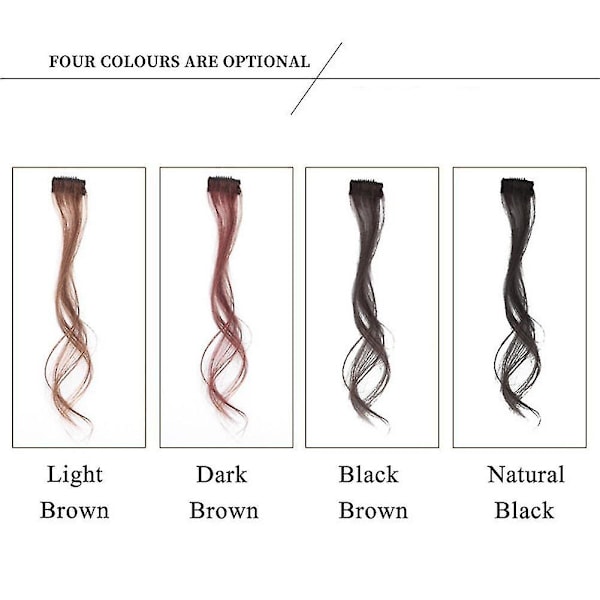 Hår Extensions Raka Highlight Hårdelar Falska Streak Curls(Mörk）