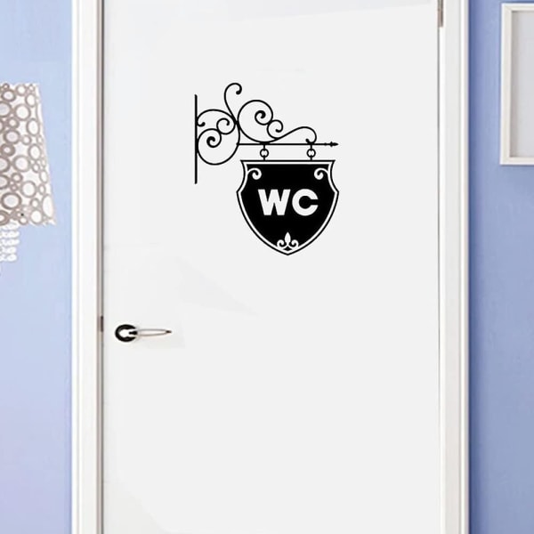 20*16cm Vintage WC WC kylpyhuoneen oven seinätarra koriste vinyyli kodin sisustus vedenpitävät tarrat WC-kyltit seinätarrat