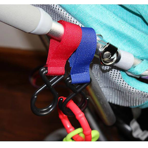 6 stk. farverige Velcro baby klapvogn sikker multi-purpose dobbelt krog baby klapvogn dobbelt spænde krog