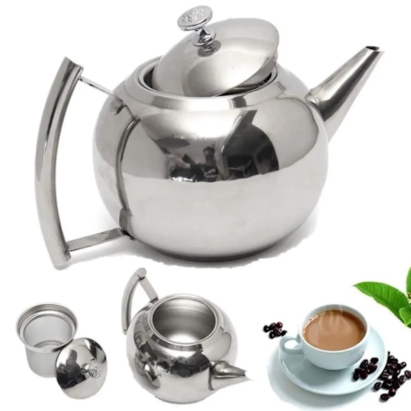 Teapot Tea Maker 2L with detachable stainless steel sieve Heatable stainless steel pot