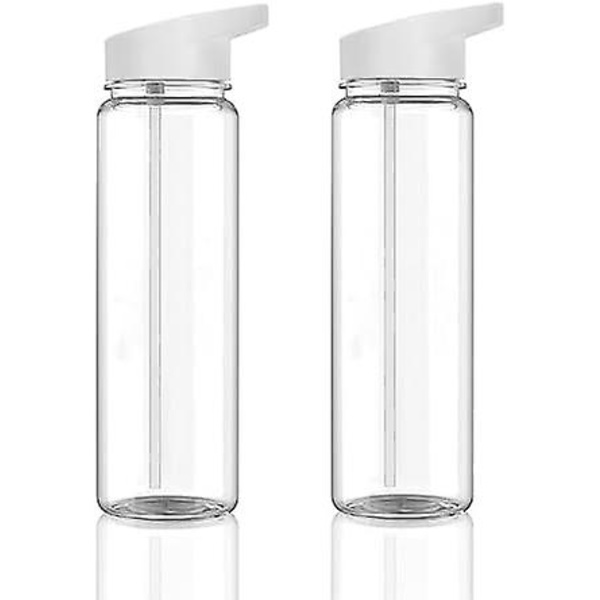 2 st läckagesäkra sportvattenflaskor - 750 ml genomskinliga plastflaskor med filter-flip-top-lock och återanvändbar design för gym, skolsport och cykling