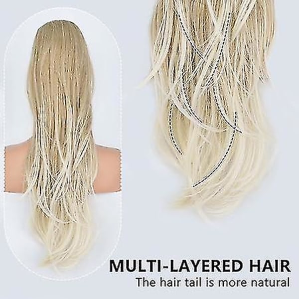 26 tum Lång Lockig Peruk med Flätor, Syntetiskt Fiber Snodd, Vågigt Naturligt Utseende (B).