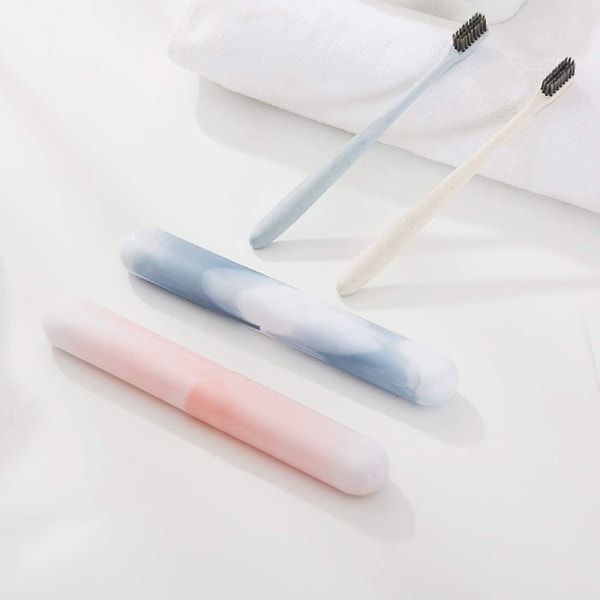 Förvaringslåda för tandborste - bärbar - för utomhusresor, camping, familj, affärsresa (2 stycken, 2 färger)