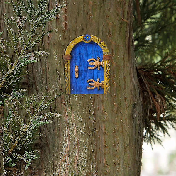 Julgransdekoration Fe-dörr Jul Hemträdgård Ornament 6 st/set Bedårande Present Flerfärgad Staty Trä Miniatyr (Brun)