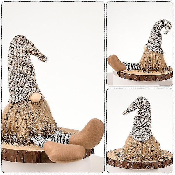 Joulukoristeet, plushi Tomte, joulupehmolelut lahjaksi lapsille ja naisille (harmaa)