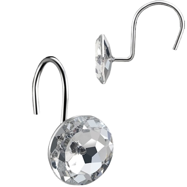 Silver Duschdraperi Ring, Vit Hållbar Metall Duschdraperi Ring för Duschdraperi Foder, Rostfri Duschring för Badrumsdraperi Tillbehör