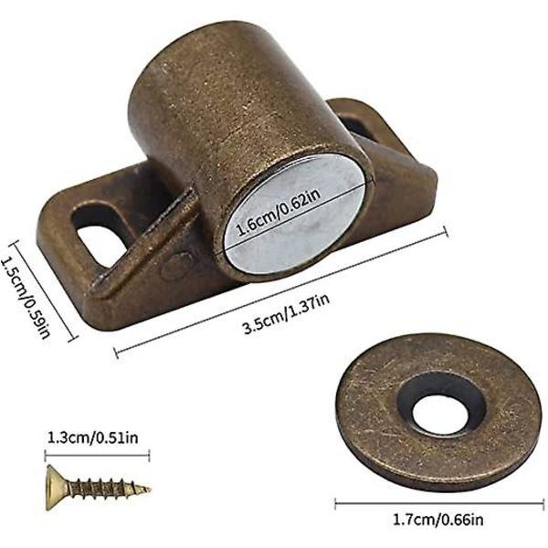 Skjult dørstopper i rustfritt stål med lim og skruer for kontor, hjem, soverom, bad, hotell, restaurant, 4 stk. bronse
