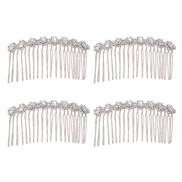 4 st. Legering Hårkammar Rhinestone Inalid Elegant Hårinsättning Kam för Kvinnor Dam