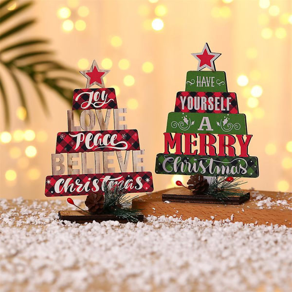 Julgransform prydnad trä ihålig dekoration trä ihålig jul hängande tagg prydnad 2st