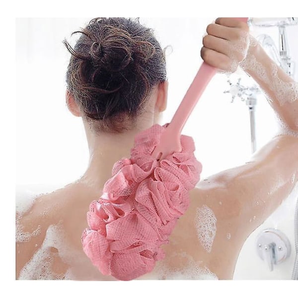 1 stk Bath Brush Back Brush med dusjblomst, Body Shower Back Brush for menn og kvinner
