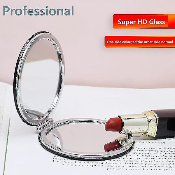 Rund Vikbar Spegel 6,7 Cm, Smink Spegel Professionell Dubbelsidig Smink