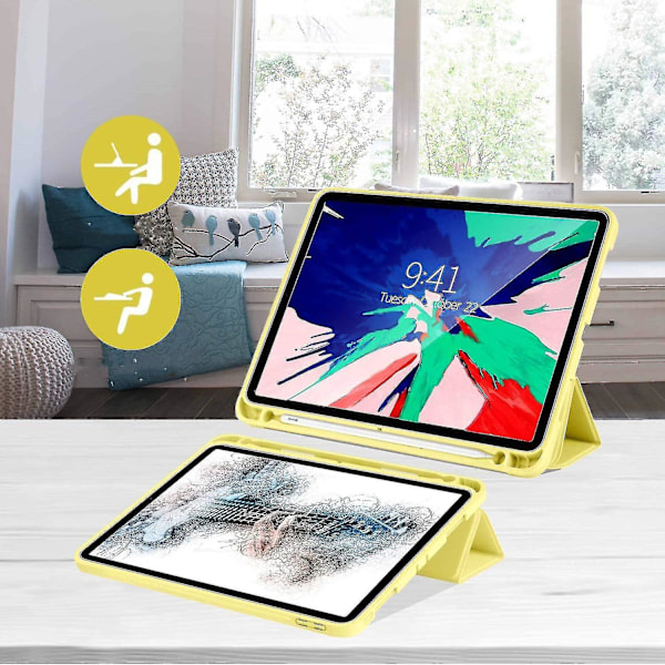 10,2 tuuman PU-nahkainen suojakotelo Apple iPad Prolle (Keltainen)