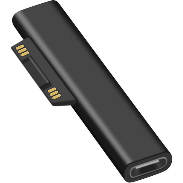 USB C - Pintamagneettinen lataussovitin, Yhteensopiva Microsoft Surface Pro 3/4/5/6/GB, Kannettava 1/2 [15V, 3A] [Ylikuormitussuoja] Pikalataus