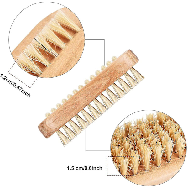 6 st Nail Brushes Trä Nail Cleaning Brushes Dubbelsidig Scrub Wood Nail