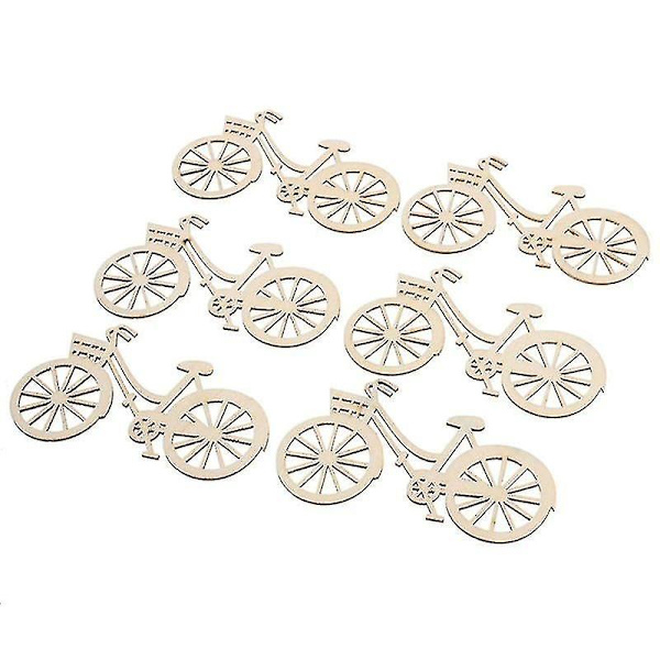 10-pack Träcykel Hålfanér Skivor DIY Handgjorda Dekorationer Teman