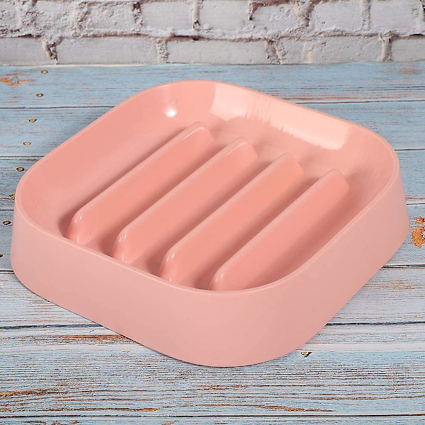Halkskyddad plastskål för långsam matning av husdjur, skål som förhindrar att husdjur kvävs, katttillbehör (rosa)