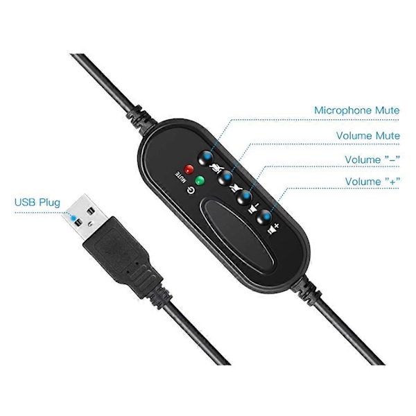 Hörlurar USB Konferenshörlurar Datorhörlurar Mikrofon Datorsamtal Stereohörlurar Ljudisolerande