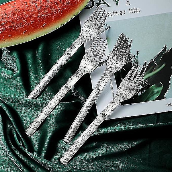 2-i-1 Vattenmelonskivar &amp; Skärare - Rostfritt Stål Frukt Skärgaffel Melon Kub Skärverktyg För Köksredskap