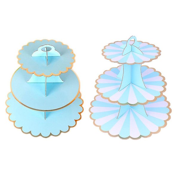 2 st Pappers Cupcake Förvaringsställ Fruktvisningsställ Bröllopstårta Visningsställ