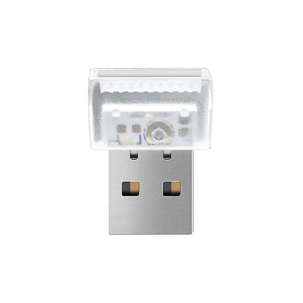 2 st mini USB LED-ljus, 7-färgad justerbar USB-nattlampa, RGB bärbar omgivande belysning för bilar