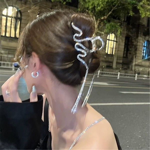 Rhinestone Hårklämmor Stor Metallklämma Halksäker Tjockt Hår Tunnt Hår Present