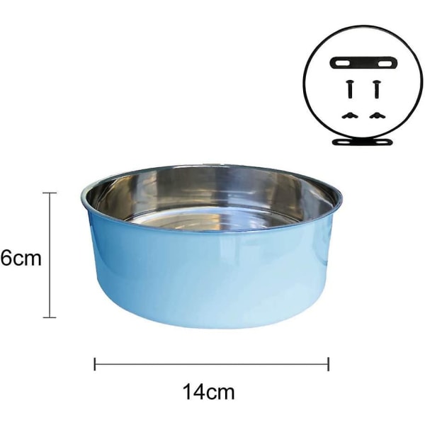 Hängande hundbur och burskål, hängskål i rostfritt stål, liten hundskål och vattenskål (850 ml)