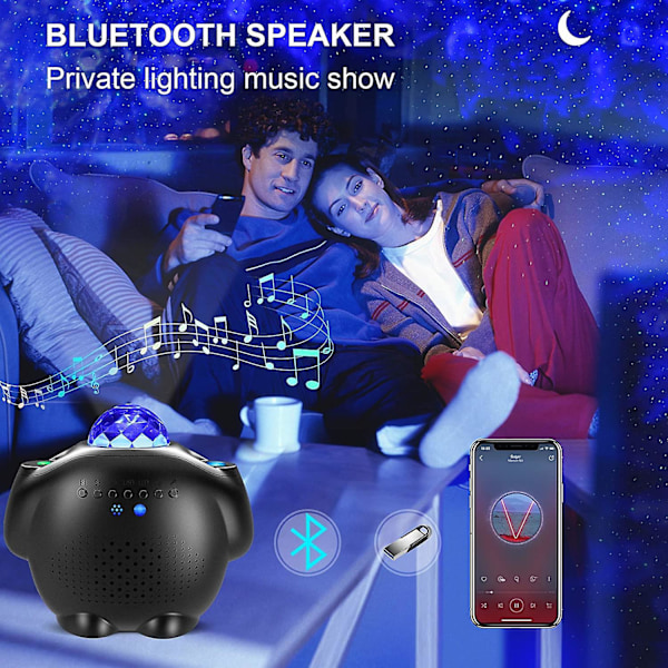 Stjärnhimmelprojektor, 4 i 1 dynamisk LED-projektorlampa, 32 projektionseffekter Galaxyprojektor justerbar timer nattlampa för baby barn sovrumsdekor