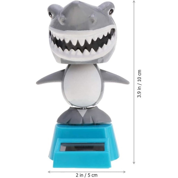 Bildekoration Solar Shark Swing Docka Ornament Solar Powered Dashboard Leksaker Bil Skrivbord Bobblehead Present till Hem Party Mörkgrå