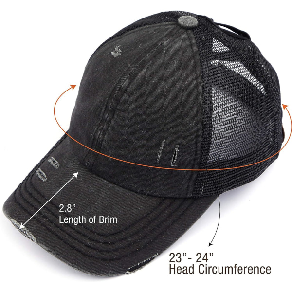 Slarvig Hög Bull Ponytail Justerbar Glitter Mesh Trucker Baseball Cap