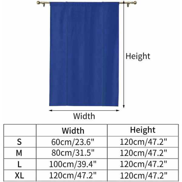 Paket med 1 Enfärgad kort mörkläggningsgardin Knyt romersk gardin för små fönster/sovrumsfönster/badrum/balkongdekoration Mörkblå S 60 120cm