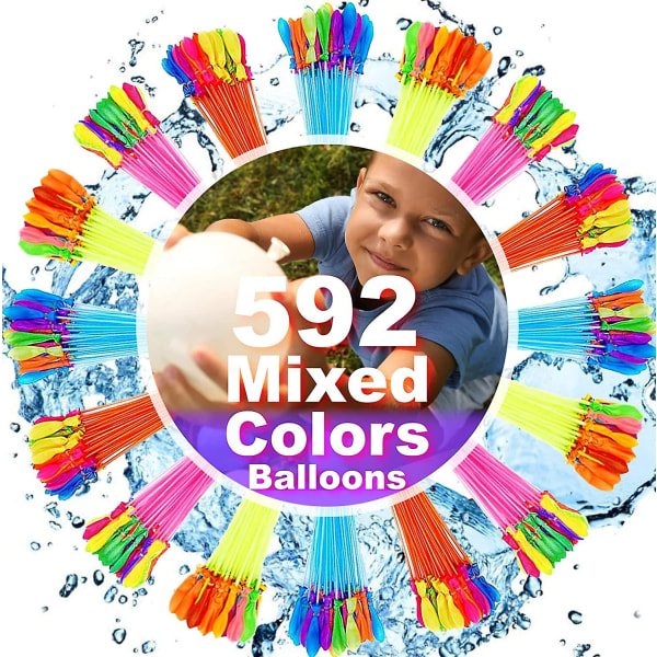 Vandballoner til øjeblikkelig 592 selvlukkende vandballoner Komplet gavesæt bundt