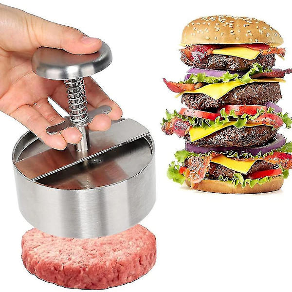 Hamburgerpress, Premium Hamburgerpress i rostfritt stål, Justerbar Hamburger Patty Maker