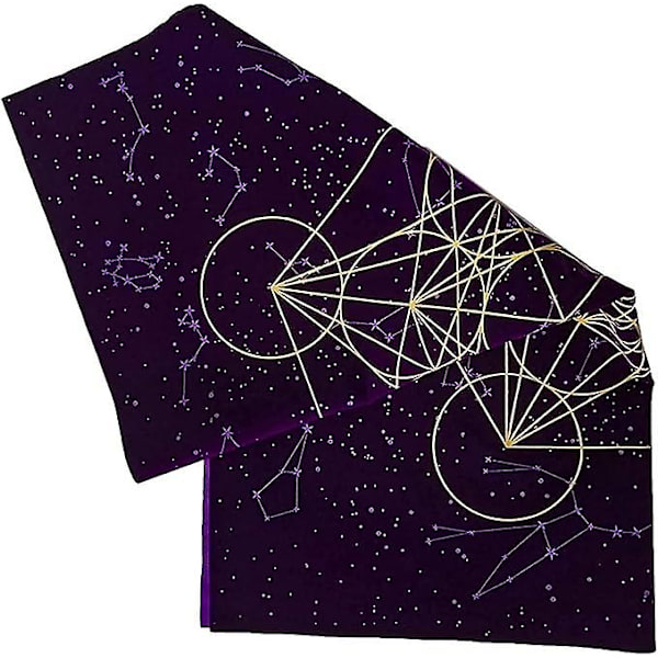 Fiolett fløyel Tarot duk med trykk - Hellig geometri - For Tarot-entusiaster - 60 x 60 cm