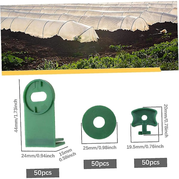 Växthus Hörnklammer för Bubbelplast Solskyddsnät Isolering Skuggning Fästning med Brickor Växthus Plantgroddningsutrustning Grön