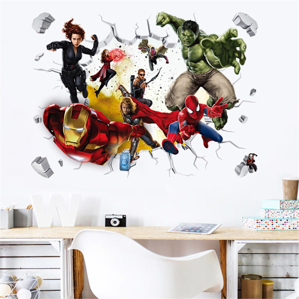 Väggdekal Dekorativ Vattentät PVC Klassiska Avengers Peel Väggdekaler för Hemmet