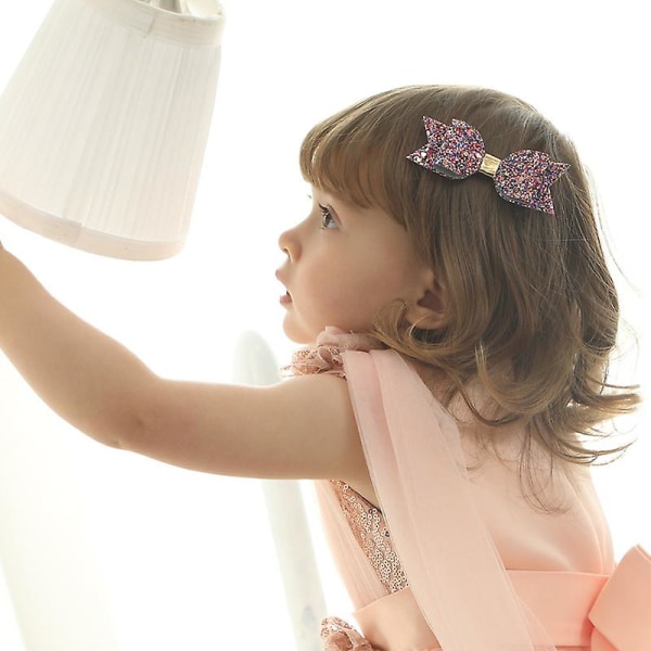 Flickor Big Bow konstläder Glitter Hårklämmor Set Flerfärgade hårspännen  för toddler/ tjejer / vuxna 3 st. e47e | Fyndiq
