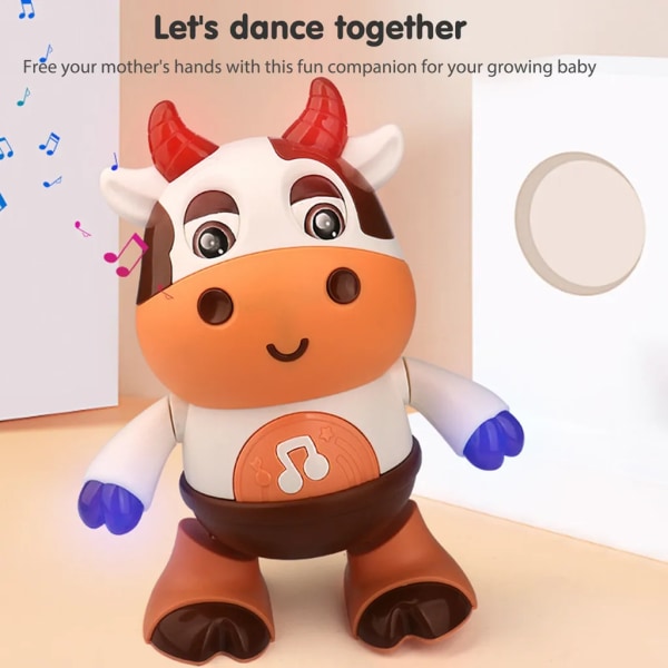 Dancing Walking Calv Legetøj med musik og LED-lys, Baby Learning Development Toy