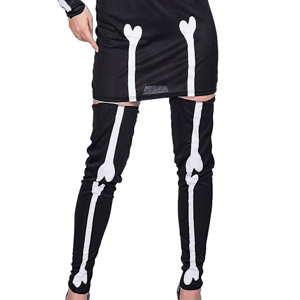 Halloween Skelett Kvinna Cosplay Kostym
