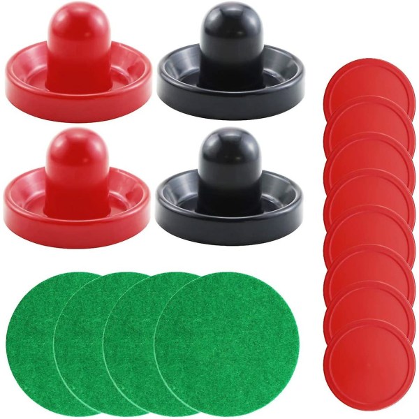 Lettvekt Air Hockey Mørkeblå og Rød Air Hockey Pushers - Røde Erstatningspucker for spillebord, utstyr, tilbehør (standard størrelse, 4 pushere A