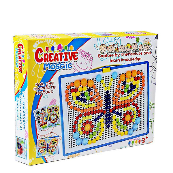 Barnpussel Mosaik Pegboard Pussel Barn Pegboard Pussel Pegboard Pussel Svamps Spik Pussel