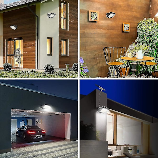 Ulkovalaistus aurinkopaneelilla ja 56 LED-lampulla, liikeanturilla, 120° IP65 vedenkestävä puutarhavalaistus 5 m kaapelilla