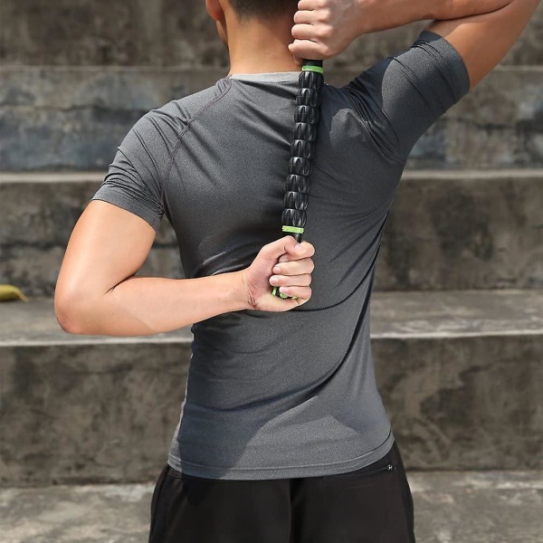 Muscle Roller Stick urheilijoille - Vartalohierontapuikot - Lihasrullahierontalaite lihaskipujen, kouristuksen ja kireyden lievitykseen, musta vihreä