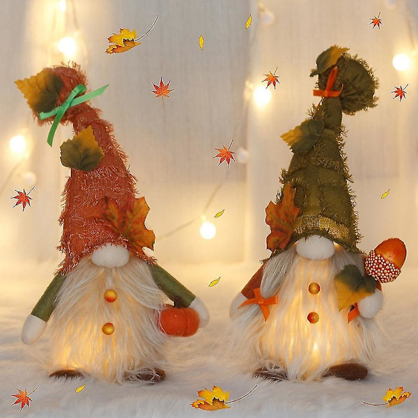 Nya Höst Thanksgiving Harvest Festival Dekorationer Ansiktslösa Gamla Man Goblin Lysande Dockor Prydnadsföremål
