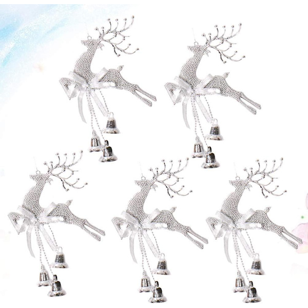 5 st Silver Julgran Julkula Rensa Form Hängande Hänge Renar Jul Miniatyrer Hem Dekorationer Layout Dekorativa Rekvisita Utan Rep