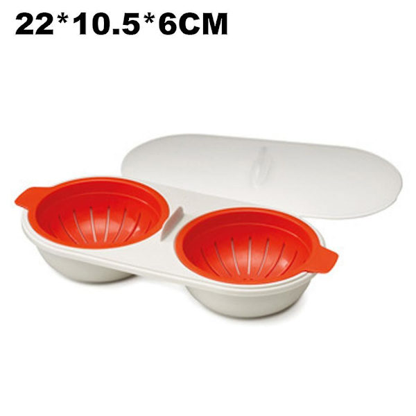 Mikrovågsugnsäggpocherare, orange, 2 koppar
