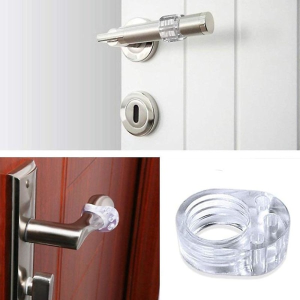 Dørhåndtaksbeskytter, 4-delers dørstopper, PVC-dørhåndtakstopper, dørhåndtakstopper for beskyttelse av vegger og møbler