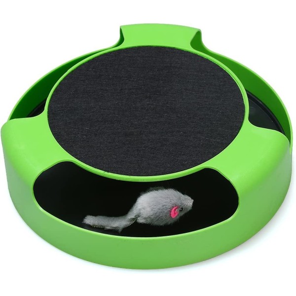 Cat Interactive Toys, Catch The Mouse, Cat Scratcher Catnip Toy, grøn uden løbemus