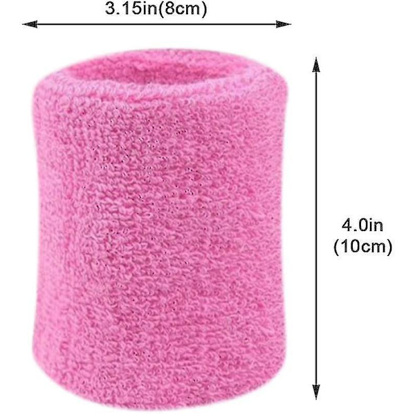 Svettbands. 2-pack svettbands för handleden. 4 tum sport svettband handledsskydd mjuk tjock bomull