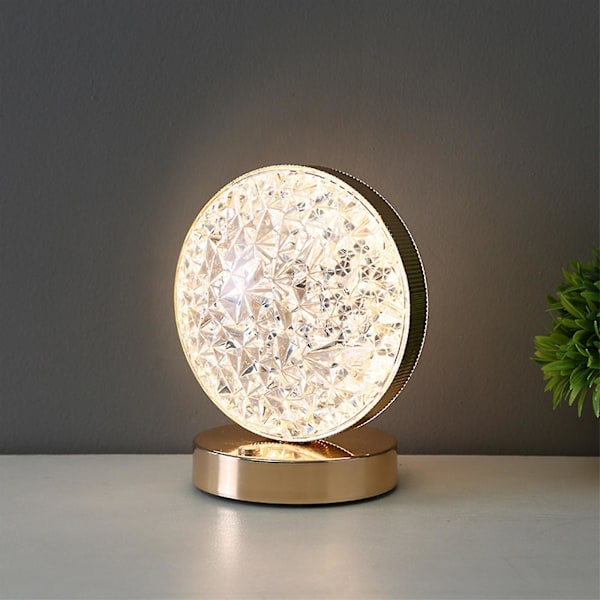 Söt atmosfärslampa - 3-färgad metall USB-laddningsbar guld vardagsrum touchsensor sovrum akryl stjärnattlampa(4)